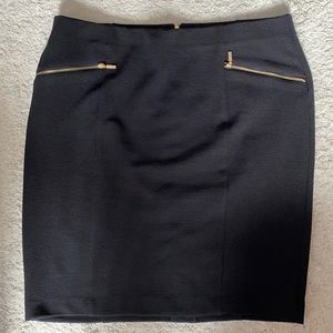 Alfani Ribbed Skirt with Gold Zippers